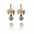 Ethnic Jewelry Vintage Handmade Earrings Luxury Gold Leaf Jade Charm Dangle Earring for Women