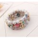 Ethnic Multi-Layer Beaded Bracelet Colorful Natural Stone Alloy Pendant Bracelet For Women