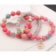 Ethnic Multi-Layer Beaded Bracelet Colorful Natural Stone Alloy Pendant Bracelet For Women