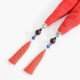 Ethnic Multifunction Women Necklace Bohemian Cotton Scarf Rhinestone Inlay Drop Charm Necklace Gift