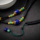 Ethnic Necklace Vintage Beads Blue Jade Necklace Wholesale for Women