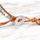 Ethnic Ocean Jasper Stone Bracelet Charm Wrap Leather Bracelet For Women Retro Style Bracelet