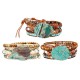 Ethnic Ocean Jasper Stone Bracelet Charm Wrap Leather Bracelet For Women Retro Style Bracelet