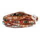 Ethnic Ocean Jasper Stone Bracelet Charm Wrap Leather Bracelet For Women Retro Style Bracelet