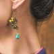 Ethnic Palace Flower Earrings Vintage Alloy Ear Drop Earring For Women Bronzer Alloy Earrings