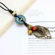 Ethnic Pendant Handmade Beads Necklace Leaves Charm Necklace Vintage  Jewelry for Women