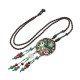 Ethnic Retro Flower Bead Necklace Vintage Rope Jade Tassel Necklace for Women