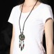 Ethnic Retro Flower Bead Necklace Vintage Rope Jade Tassel Necklace for Women