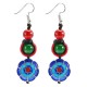 Ethnic Retro Flower Pendant Ear Drop Tassel Agate Vintage Earrings for Women