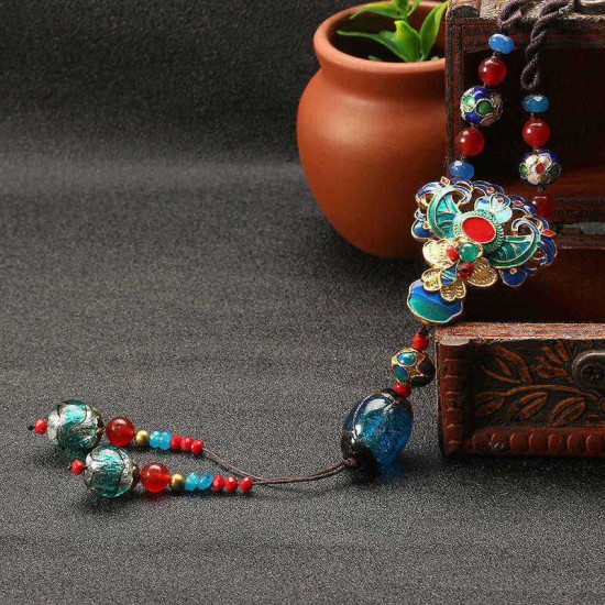 Ethnic Retro Necklace Vintage Jade Beads Rope Long Necklace For Women