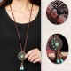 Ethnic Round Tassels Necklace Long-Style Alloy Necklace For Women