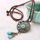 Ethnic Round Tassels Necklace Long-Style Alloy Necklace For Women