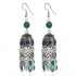 Ethnic Silver Earring Tibetan Statement Rhinestones Tassels Vintage Chandelier Ear Drop For Women