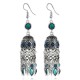 Ethnic Silver Earring Tibetan Statement Rhinestones Tassels Vintage Chandelier Ear Drop For Women