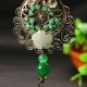 Ethnic Style Necklace Flower Jade Rope Retro Necklace for Women