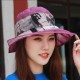 Ethnic Style Silk Breathable Sun Hat Women Vintage Wide Brimmed Beach Bucket Hat