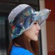 Ethnic Style Silk Breathable Sun Hat Women Vintage Wide Brimmed Beach Bucket Hat