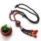 Ethnic Tassel Necklace Wooden Beads Ceramic Long Women Necklace