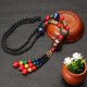 Ethnic Tassel Necklace Wooden Beads Ceramic Long Women Necklace