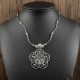 Ethnic Tibetan Hollow Flower Pendant Necklace Antique Silver Necklace Sweater Necklace For Women