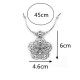 Ethnic Tibetan Hollow Flower Pendant Necklace Antique Silver Necklace Sweater Necklace For Women