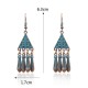 Ethnic Triangle Antique Gold Earring Vintage Alloy Tassels Dangle Earrings for Women