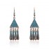 Ethnic Triangle Antique Gold Earring Vintage Alloy Tassels Dangle Earrings for Women