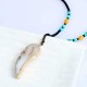 Ethnic Unisex Long Necklace Natural Stone Pendant Turquoise Beaded Sweater Necklaces