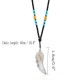 Ethnic Unisex Long Necklace Natural Stone Pendant Turquoise Beaded Sweater Necklaces