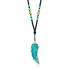 Ethnic Unisex Long Necklace Natural Stone Pendant Turquoise Beaded Sweater Necklaces