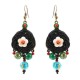 Ethnic Vintage Earrings Retro Agate Ear Drop Tassel Flower Ball Earrings for Women