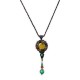 Ethnic Weaving Sweater Necklace Retro Agate Long Style Necklace For Women