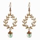 Ethnic Wicker Branches Ear Drop Earrings Quartz Jade Long Style Earring For Women