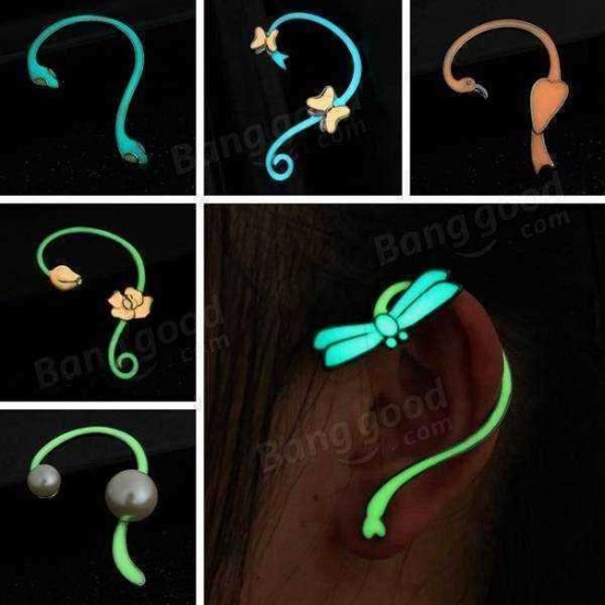 European Creative Luminous Ear Clip Animal Flower Wrap Earring Cuff