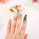 European Cute Finger Ring Inlay Rhinestone Bowknot Nail Ring