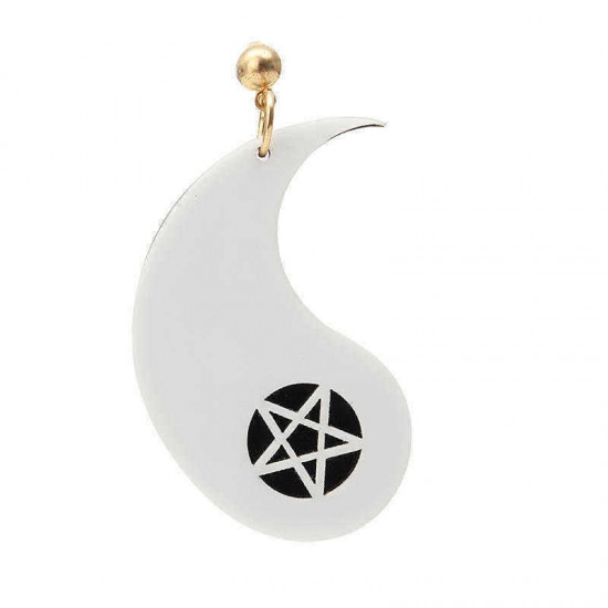 Exaggerated Acrylic Asymmetric Tai Ji Star Earrings