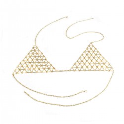 Exaggerated Hollow Triangle Geometry Beach Bra Body Chain