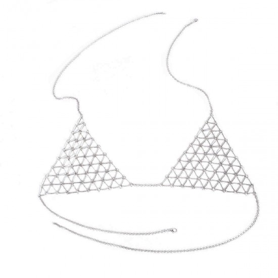 Exaggerated Hollow Triangle Geometry Beach Bra Body Chain