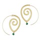 Exaggerated Spiral Drop Shape Big Circle Hoop Gold Silver Conch Earring Gift for Her