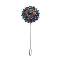 Exquisite Multicolor Flower Brooch Simple Style Beaded Floral Lapel Pin Unisex Clothing Accessories