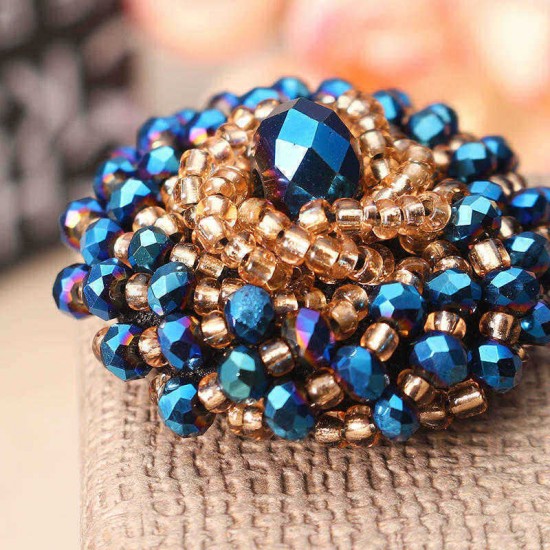 Exquisite Multicolor Flower Brooch Simple Style Beaded Floral Lapel Pin Unisex Clothing Accessories