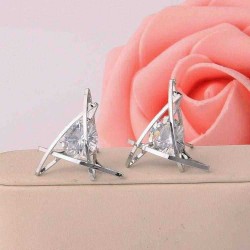 Exquisite Triangle Ear Stud Zircon Crystal Earrings