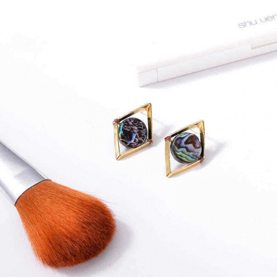 Fashion 18K Gold Plated Unique Design Punk Colorful Natural Stone Ear Stud Women Earrings Best Gift