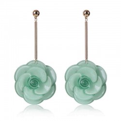 Fashion Acrylic Flower Long Earrings 4 Colors Sweet Jewelry Gift for Women