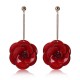 Fashion Acrylic Flower Long Earrings 4 Colors Sweet Jewelry Gift for Women