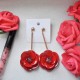 Fashion Acrylic Flower Long Earrings 4 Colors Sweet Jewelry Gift for Women