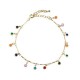 Fashion Anklet Gold Plated Colorful Zircon Tassels Anklet Elegant Accessories Jewelry for Women