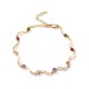 Fashion Anklets Gold Plated Colorful Zircon Wave S Form Anklet Elegant Accessories Jewelry for Women