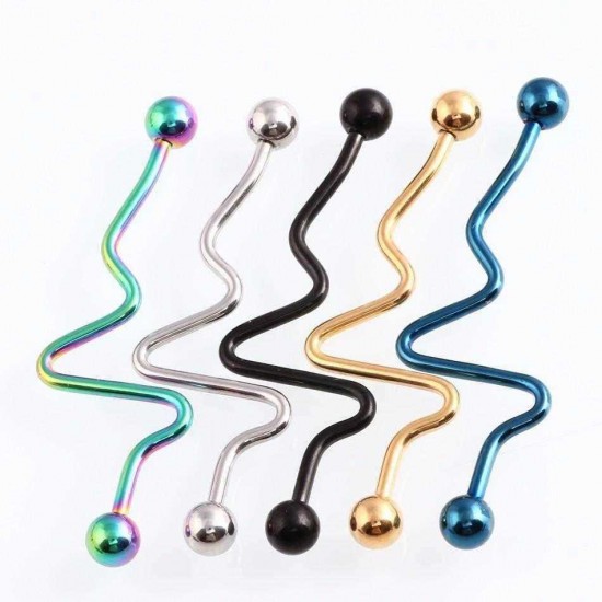 Fashion Barbell Ear Holes Stainless Steel Irregular Ear Stud Men Women Earring