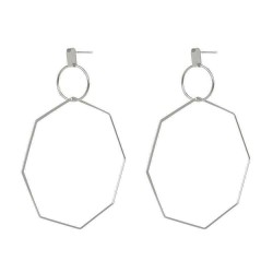 Fashion Big Earring Hollow Octagon Geometric Statement Hoop Accessories Ethinc Jewelry for Women